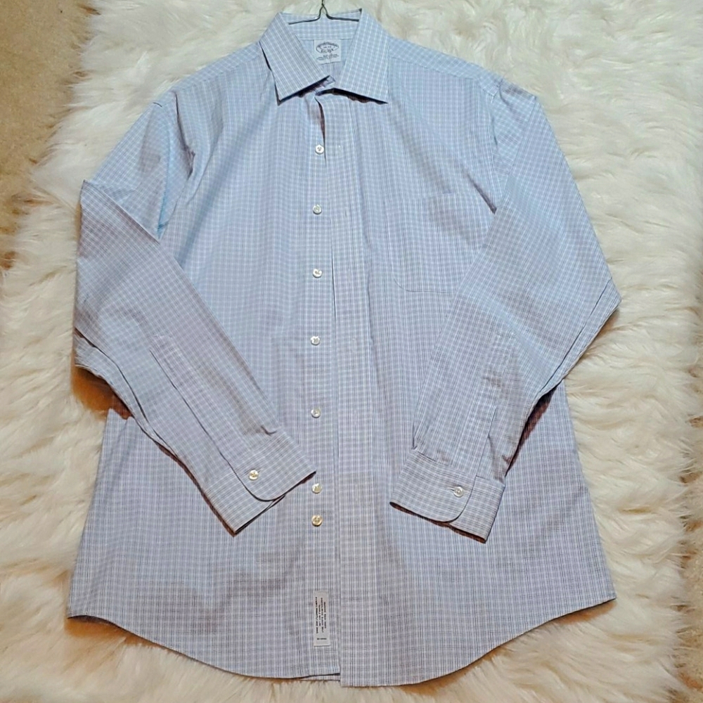 Brooks Brothers blue and white button down shirt